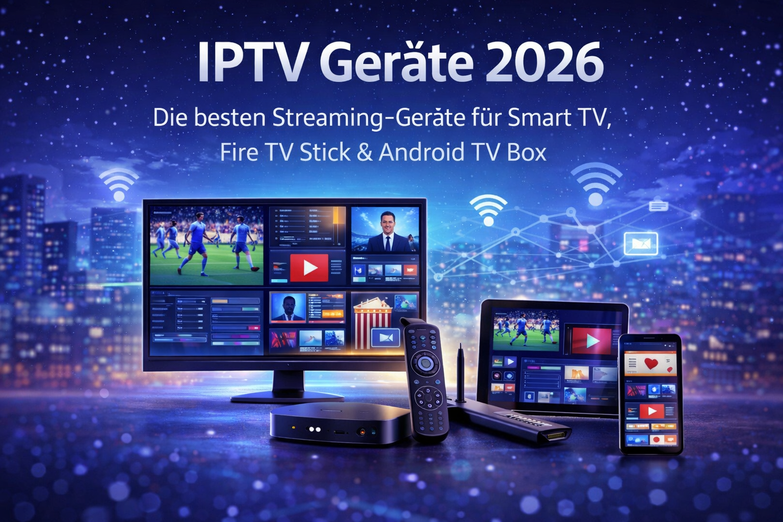 IPTV Geräte 2026 auf Smart TV, Fire TV Stick und Android TV Box